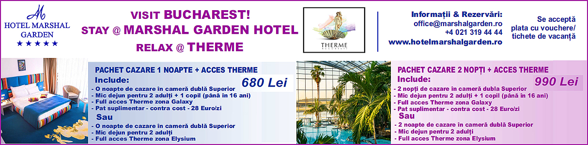 Visit Bucharest Stay at Hotel Marshal Garden Relax at Therme