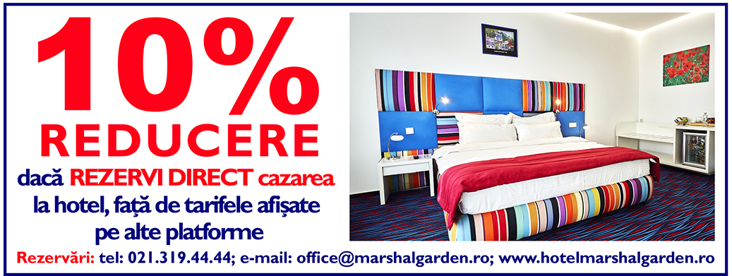 10 la suta discount la cazare pentru rezervari directe la hotel, fata de tarifele afisate pe alte platforme